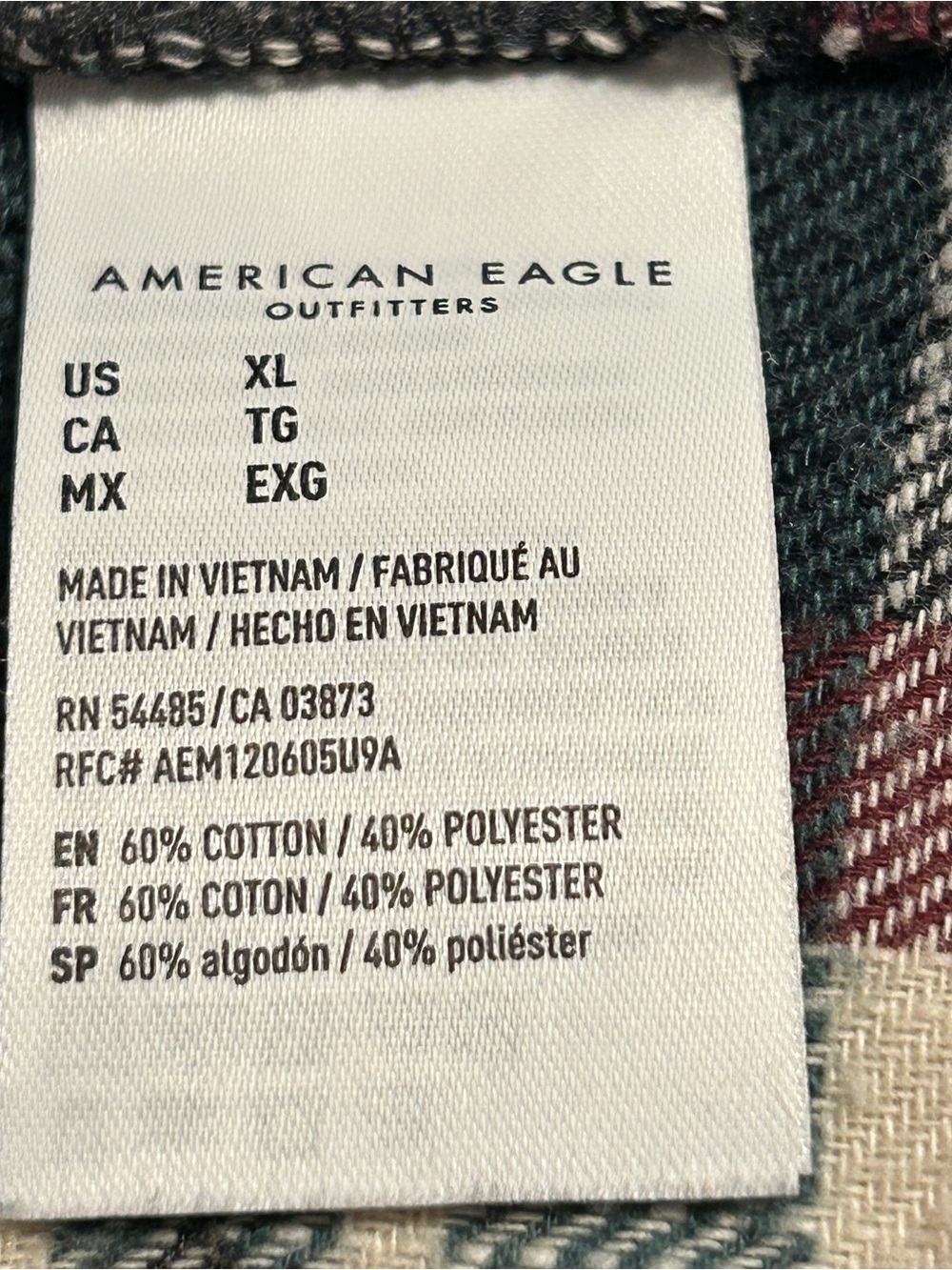 American Eagle shirt women’s XL Cropped plaid flannel XL crop top maroon green - Picture 5 of 16